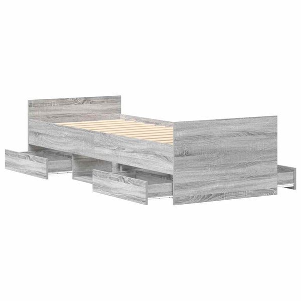Bettgestell Grau Sonoma 75x190 cm