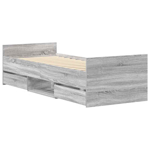 Bettgestell Grau Sonoma 75x190 cm