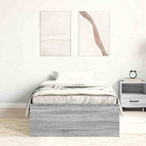Bettgestell 90x200 cm Grau Sonoma