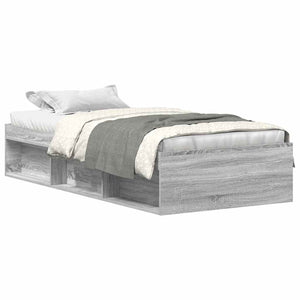 Bettgestell 100x200 cm Grau Sonoma