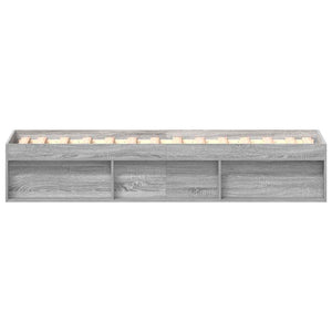 Bettgestell 100x200 cm Grau Sonoma