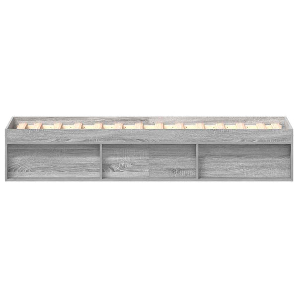 Bettgestell 100x200 cm Grau Sonoma