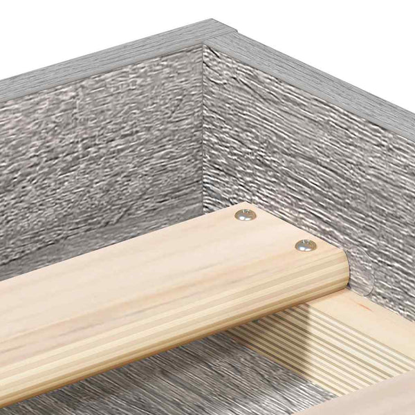 Bettgestell 100x200 cm Grau Sonoma