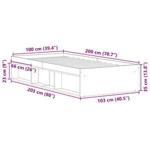 Bettgestell Braun Eichen-Optik 100x200 cm