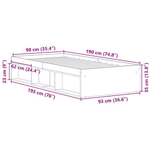 Bettgestell Sonoma-Eiche 90x190 cm