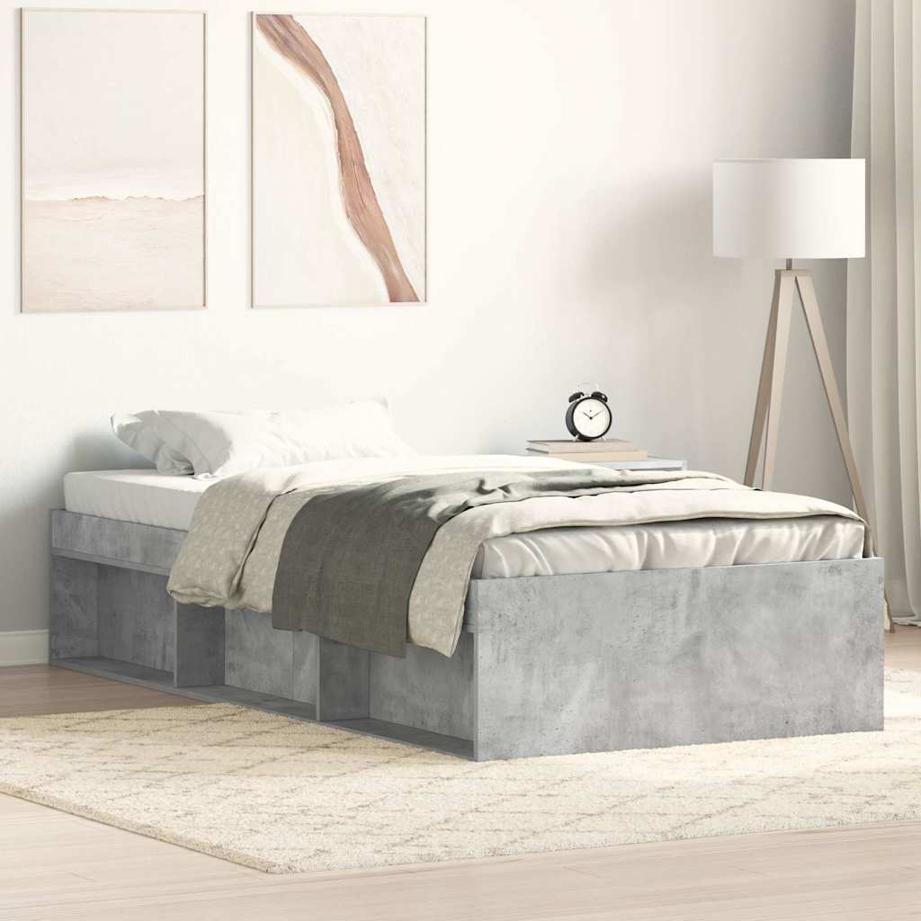 Bettgestell Betongrau 75x190 cm