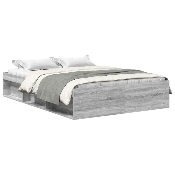 Bettgestell 120x200 cm Grau Sonoma