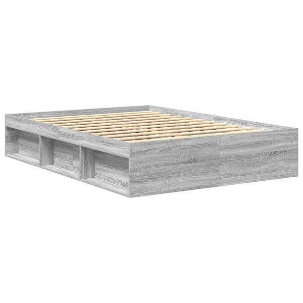 Bettgestell 120x200 cm Grau Sonoma
