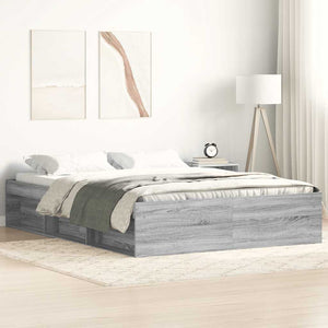 Bettgestell 120x200 cm Grau Sonoma