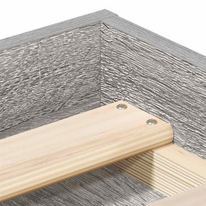 Bettgestell 140x200 cm Grau Sonoma