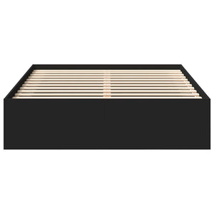 Bettgestell Schwarz 150x200 cm mit Stauraum
