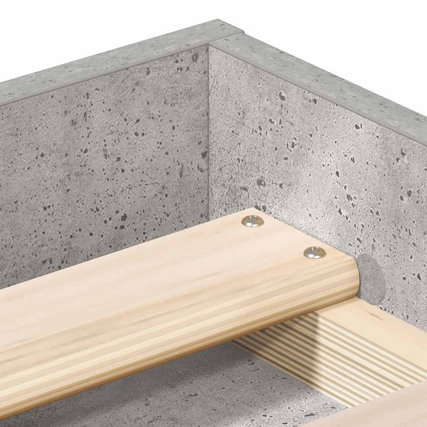 Bettgestell Betongrau 150x200 cm
