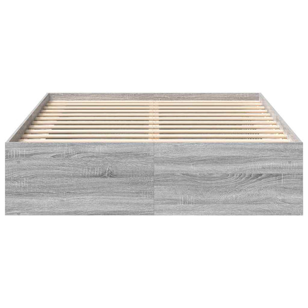 Bettgestell 150x200 cm Grau Sonoma