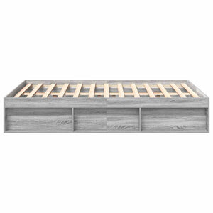 Bettgestell 150x200 cm Grau Sonoma