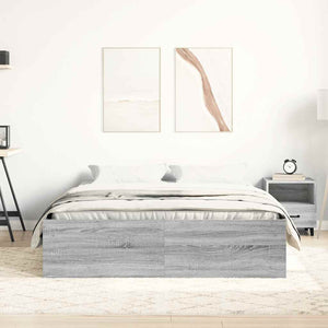 vidaXL Bed Frame Grey Sonoma 160x200 cm