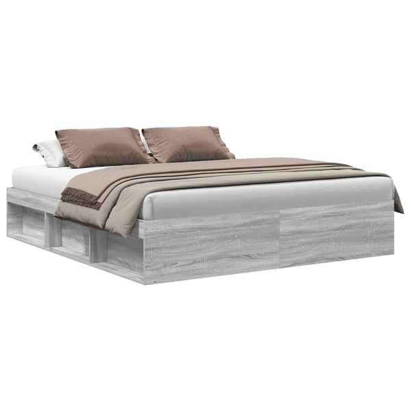 vidaXL Bed Frame Grey Sonoma 180x200 cm