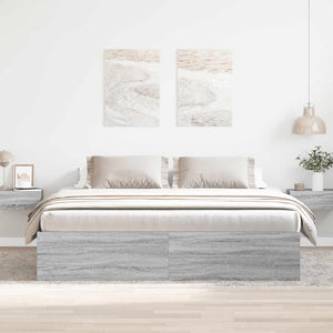 vidaXL Bed Frame Grey Sonoma 180x200 cm