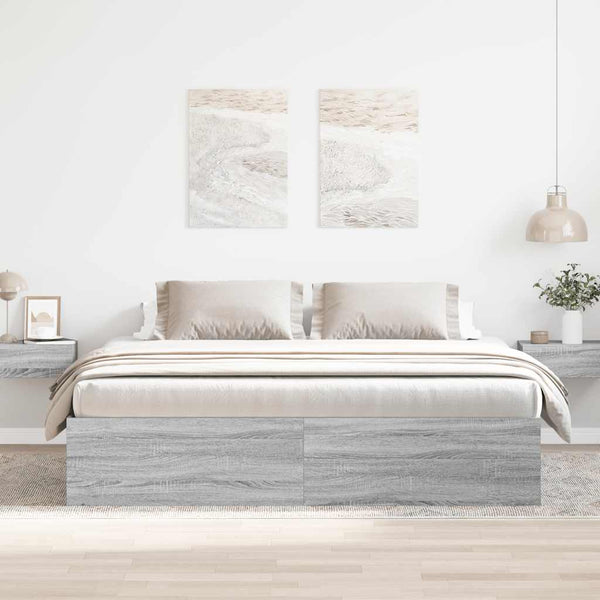 vidaXL Bed Frame Grey Sonoma 180x200 cm