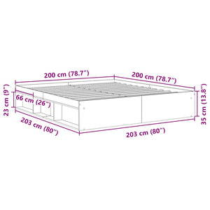 vidaXL Bed Frame Sonoma Oak 200x200 cm