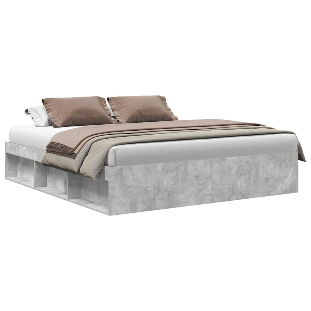 vidaXL Bed Frame Concrete Grey 200x200 cm