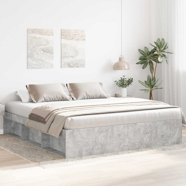 Bettgestell Betongrau 200x200 cm