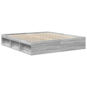 vidaXL Bed Frame Grey Sonoma 200x200 cm