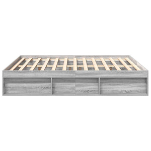 vidaXL Bed Frame Grey Sonoma 200x200 cm