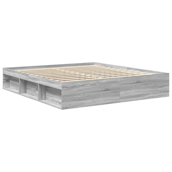 vidaXL Bed Frame Grey Sonoma 200x200 cm
