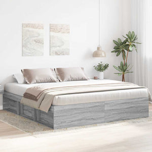 vidaXL Bed Frame Grey Sonoma 200x200 cm