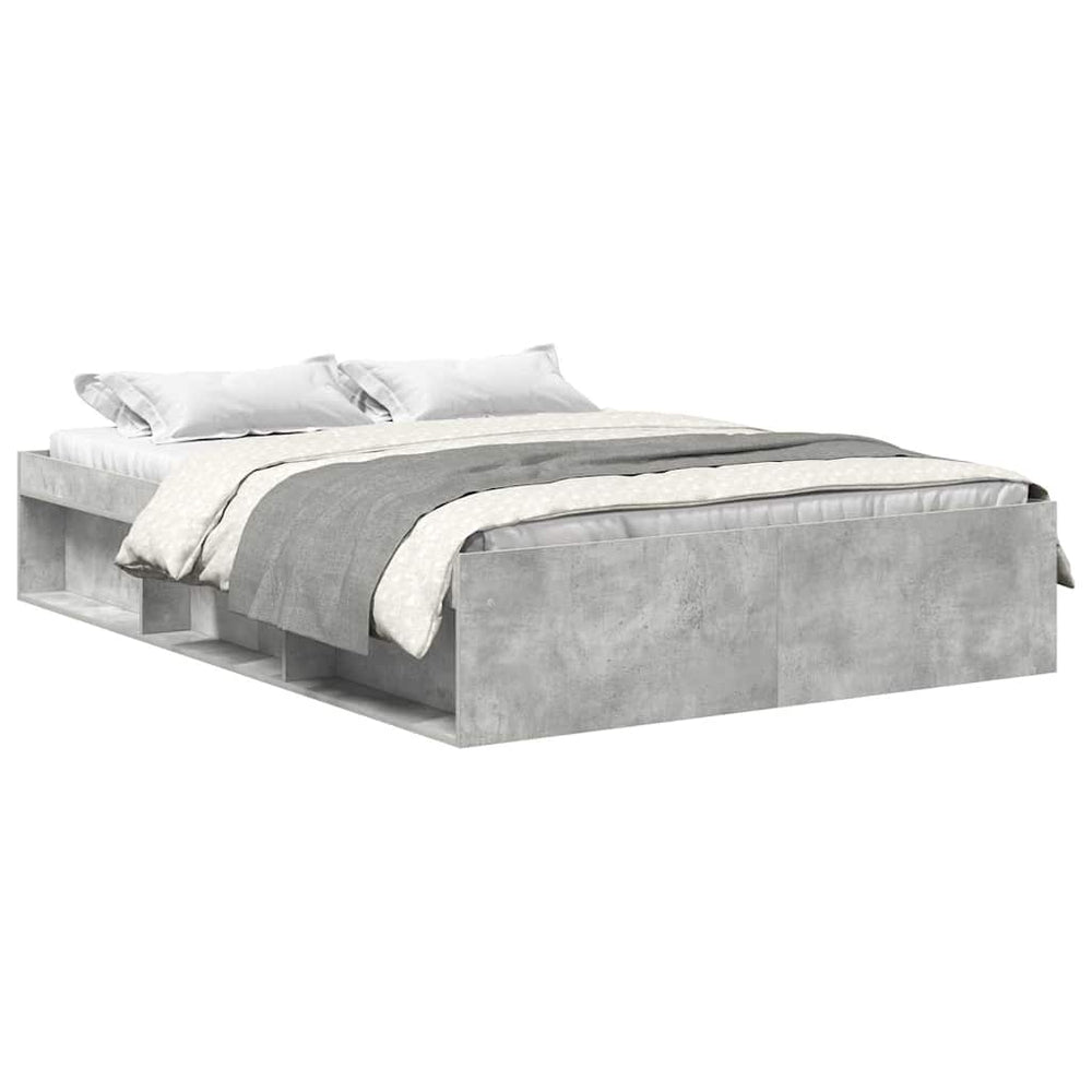 vidaXL Bed Frame Concrete Grey 120x190 cm