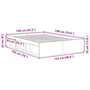 Bettgestell Braun Eichen-Optik 120x190 cm
