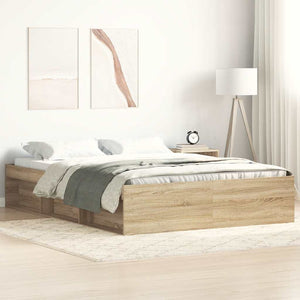vidaXL Bed Frame Sonoma Oak 140x190 cm