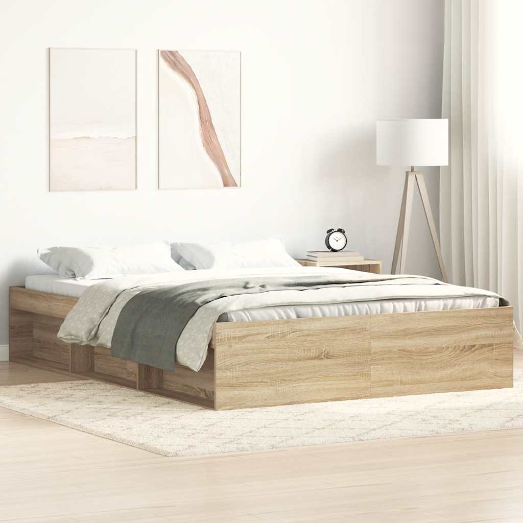 vidaXL Bed Frame Sonoma Oak 140x190 cm