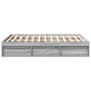 Bettgestell 140x190 cm Grau Sonoma