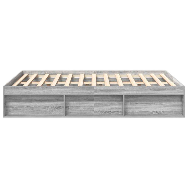 Bettgestell 140x190 cm Grau Sonoma
