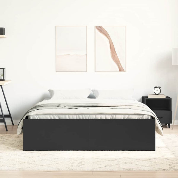 Schwarzes Bettgestell 135x190 cm