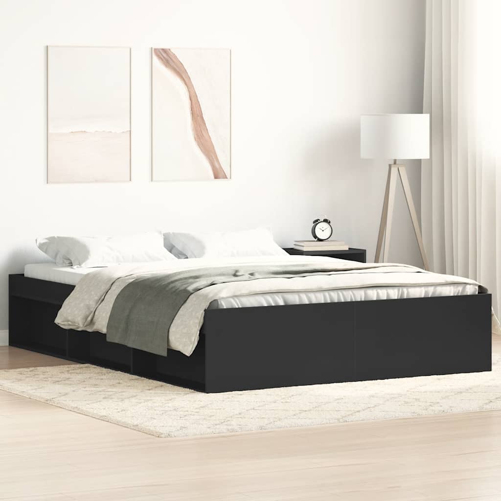 Schwarzes Bettgestell 135x190 cm
