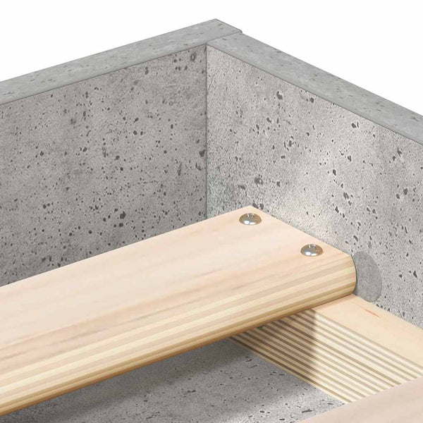 Bettgestell Betongrau 135x190 cm