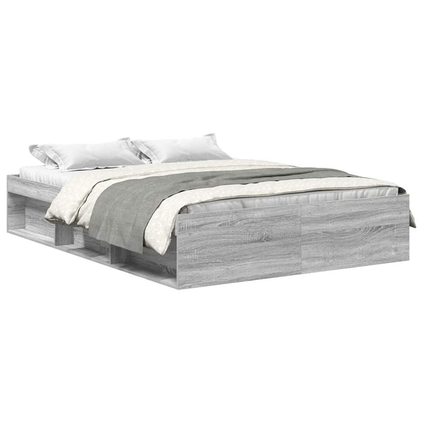 Bettgestell 135x190 cm Grau Sonoma