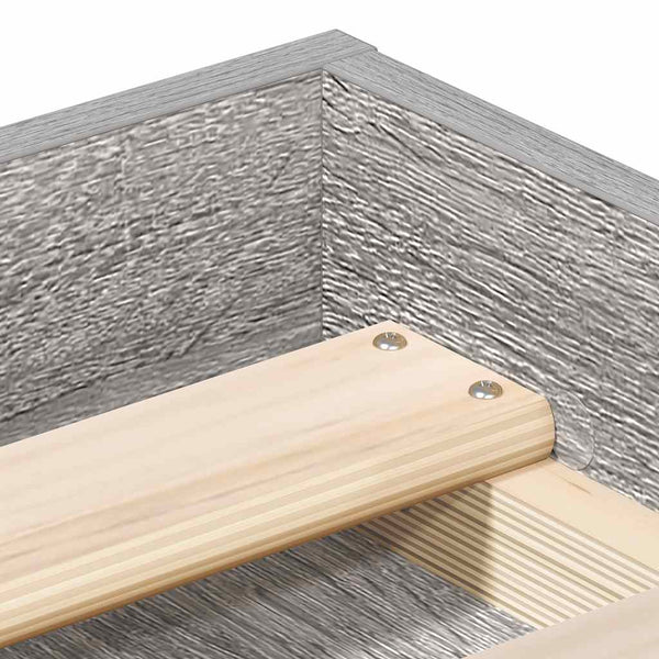 Bettgestell 135x190 cm Grau Sonoma