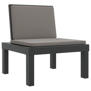 vidaXL Salon de jardin 3 pcs avec coussins anthracite PP