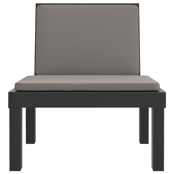 vidaXL Salon de jardin 3 pcs avec coussins anthracite PP