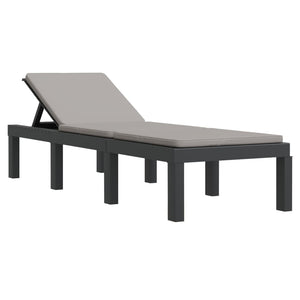 vidaXL Salon de jardin 3 pcs avec coussins anthracite PP