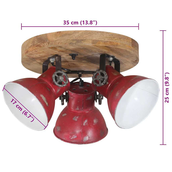 Rote Deckenleuchte 25 W E27 35x35 cm