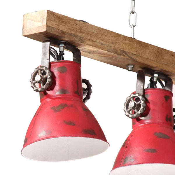 Rote Deckenleuchte Industrial 4-flammig