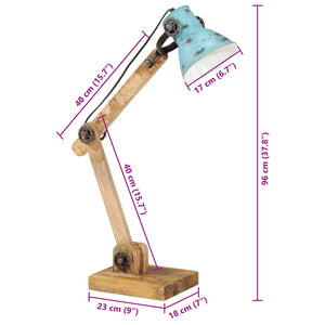 Blaue Schreibtischlampe mit verstellbarem Arm