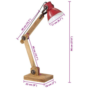 Rote Schreibtischlampe mit verstellbarem Arm