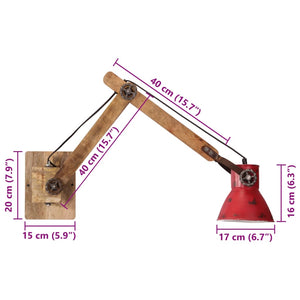 Rote Wandleuchte E27 25W