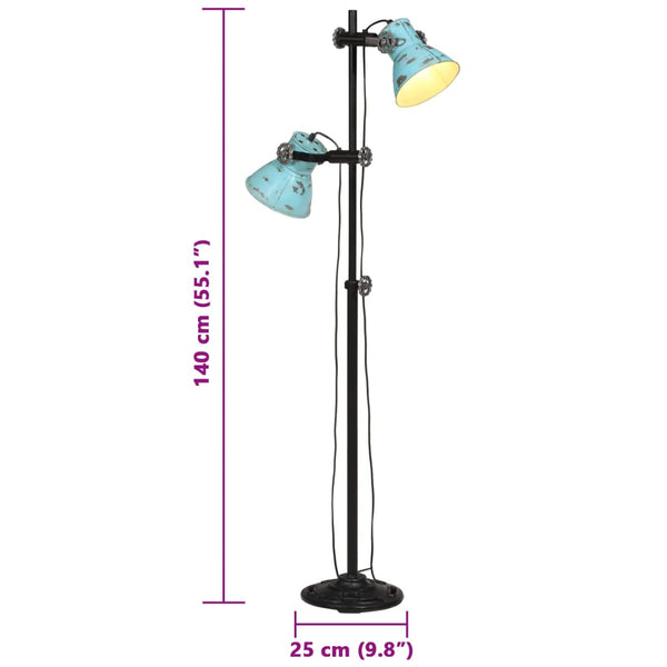 Blaue Stehlampe 25 W, E27, 90-140 cm