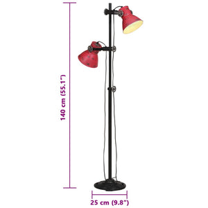 Rote Stehlampe 25W, E27, Verstellbar